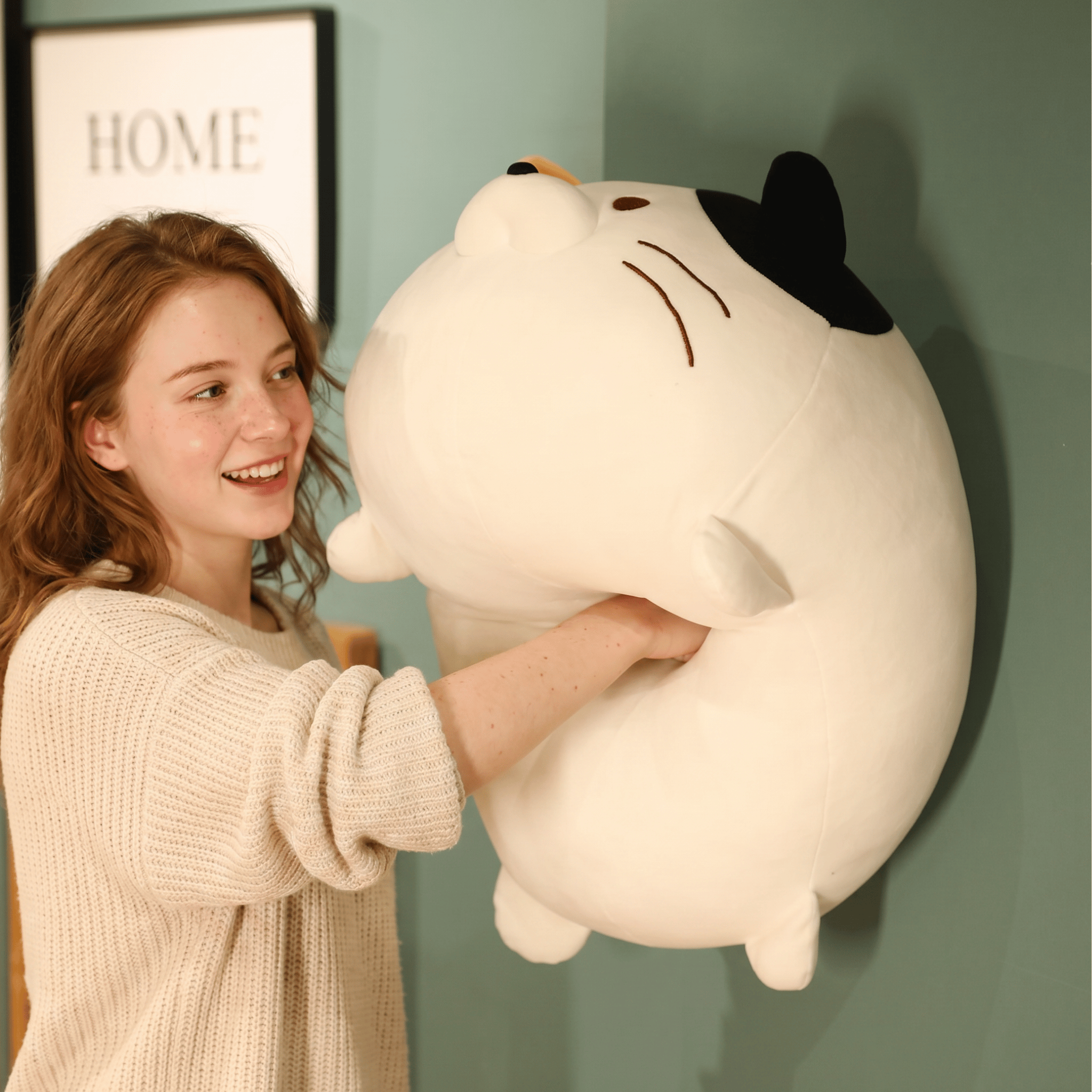 Pebbles the Soft Cartoon Cat Appease Plush Pillow