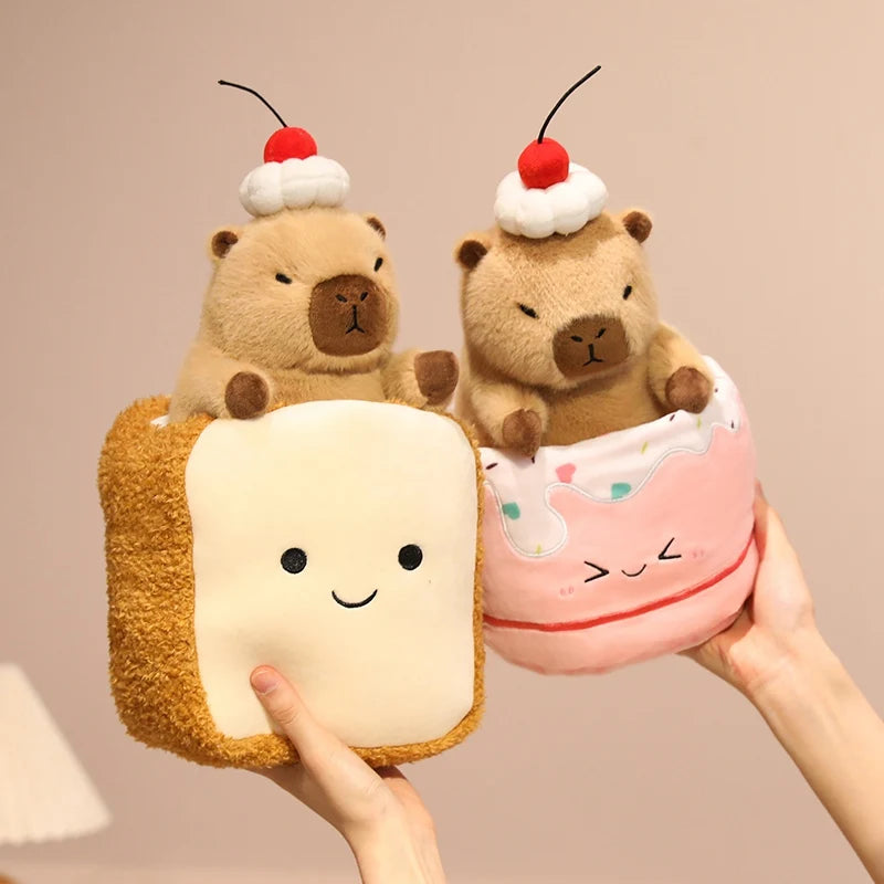 Croissant Cosplay Kawaii Capybara Snuggle Plushie