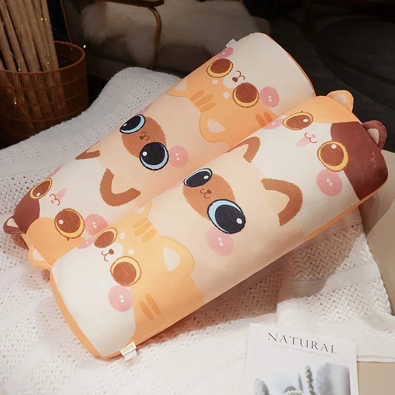 Napping Printed Kawaii Cat Plushie Pillow