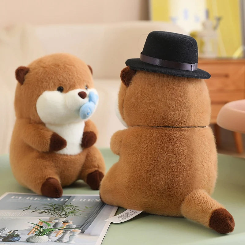 Ottie the Kawaii Lifelike Otter with Fish Plushie