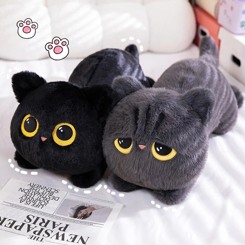 Cozy Lying Black Cat Snuggle Pillow
