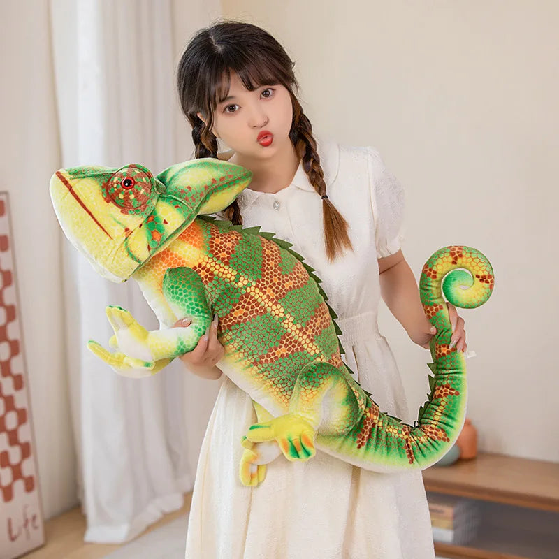 Lifelike Lounging Chameleon Kawaii Plushie