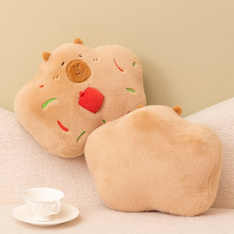 Gingerbread the Festive Kawaii Capybara Plush Pillow