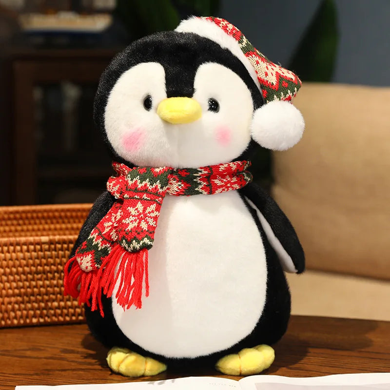 Hatty the Christmas Penguin Soft Plush Pillow
