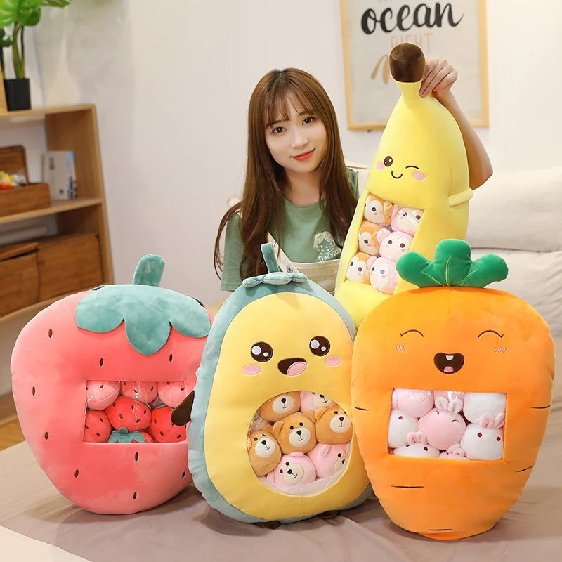Kawaii Fruity Snack Snuggle Plushie Pillow Collection