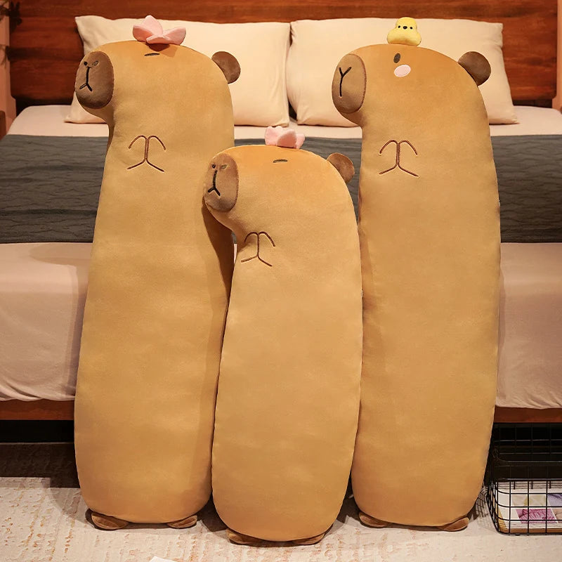 Capo the Chonky Brown Capybara Sleeping Pillow Plush
