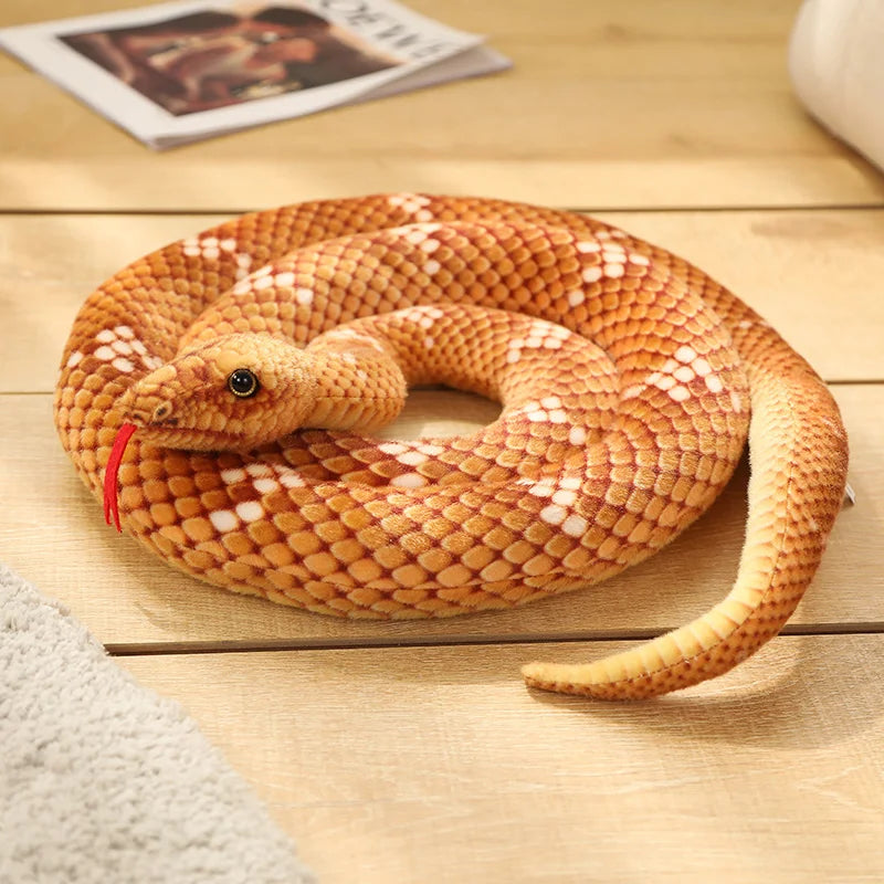 Slithers the Giant Kawaii Piebald Snake Simulation Snuggle Plushie