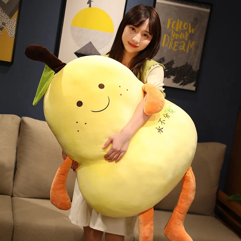 Happy Smiling Pear Kawaii Plushie Pillow