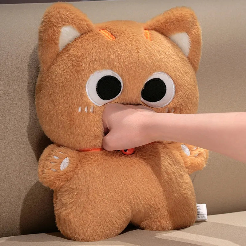 Shadow the Kawaii Big-Eyed Black Cat Snuggle Plush Pillow