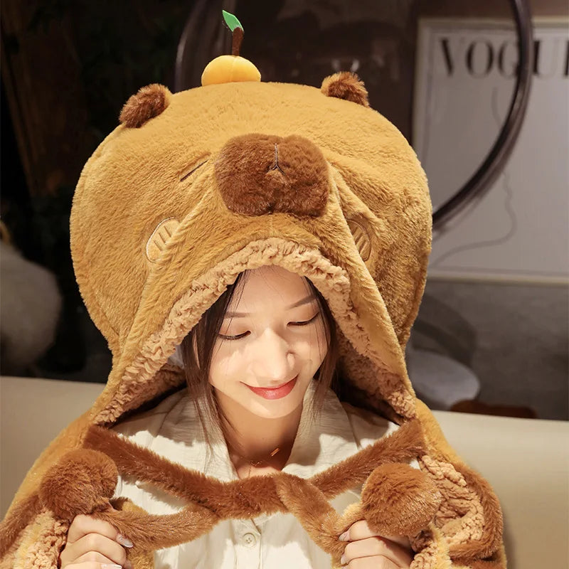 Capy the Kawaii Black Cloak Capybara Blanket Plush