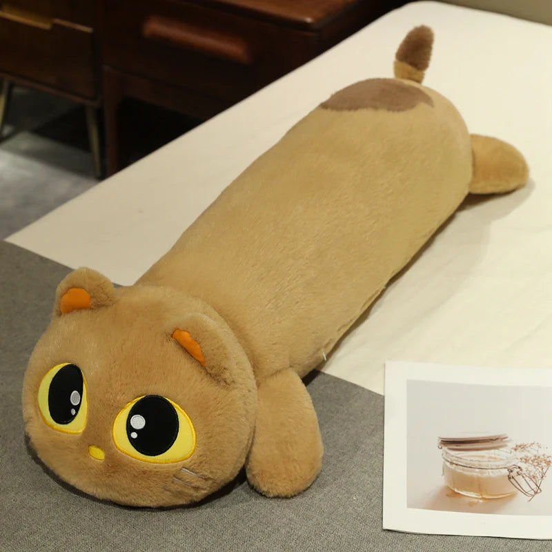 Noodle the Kawaii Long Black Cat Cuddly Plush Pillow