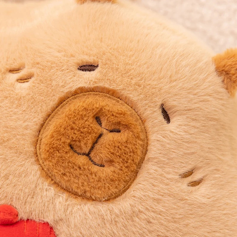 Gingerbread the Festive Kawaii Capybara Plush Pillow