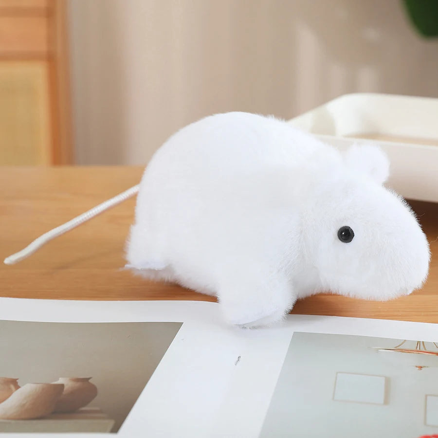 Squeaky the Lifelike Black White Mouse Rat Plushie