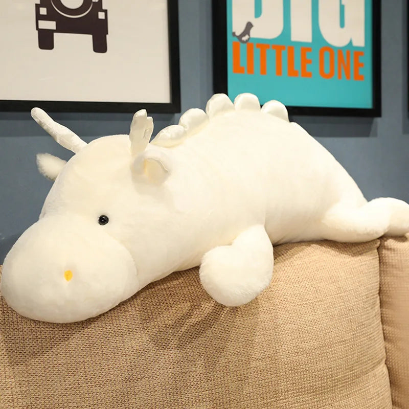 Drago the Giant Stuffed White Dragon Plush Pillow