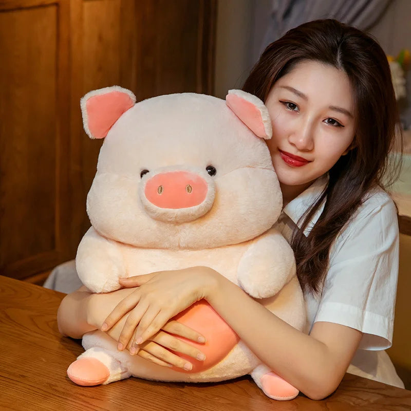 Pinky the Kawaii Sitting Pink Pig Snuggle Plushie