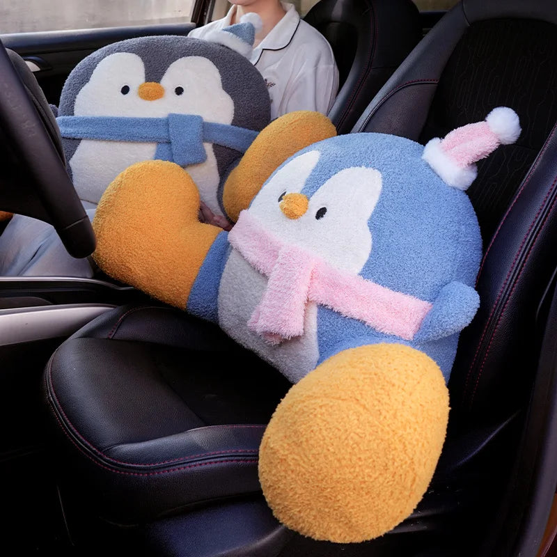 Waddles the Penguin Backrest Triangle Plush Pillow
