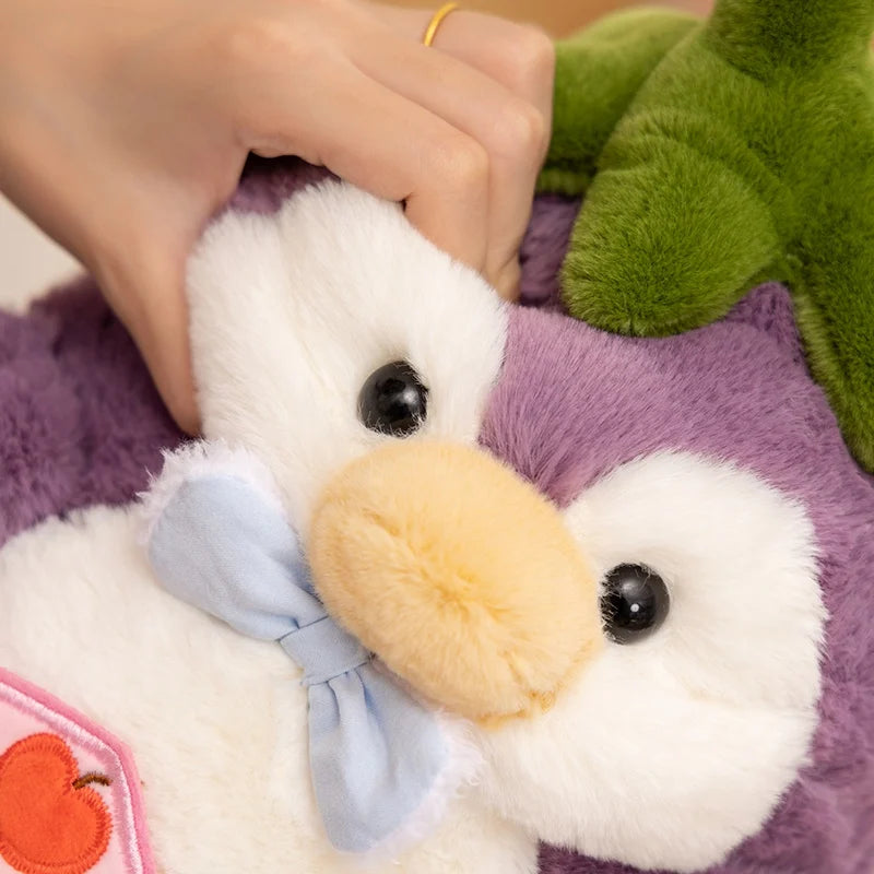 Chonky Eggplant Kawaii Penguin Snuggle Plushie