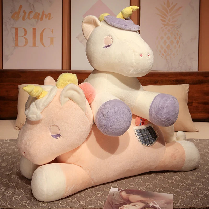 Dreamy Lying Unicorn Horse Soft Plush Pillow