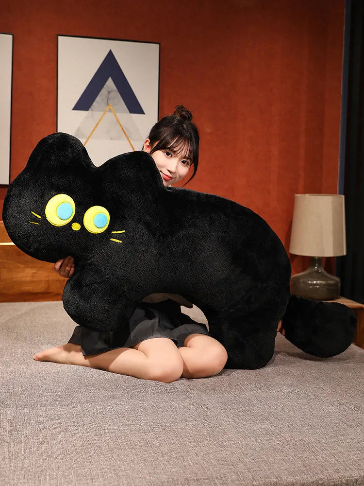 Luna the Chonky Black Cat Snuggle Pillow