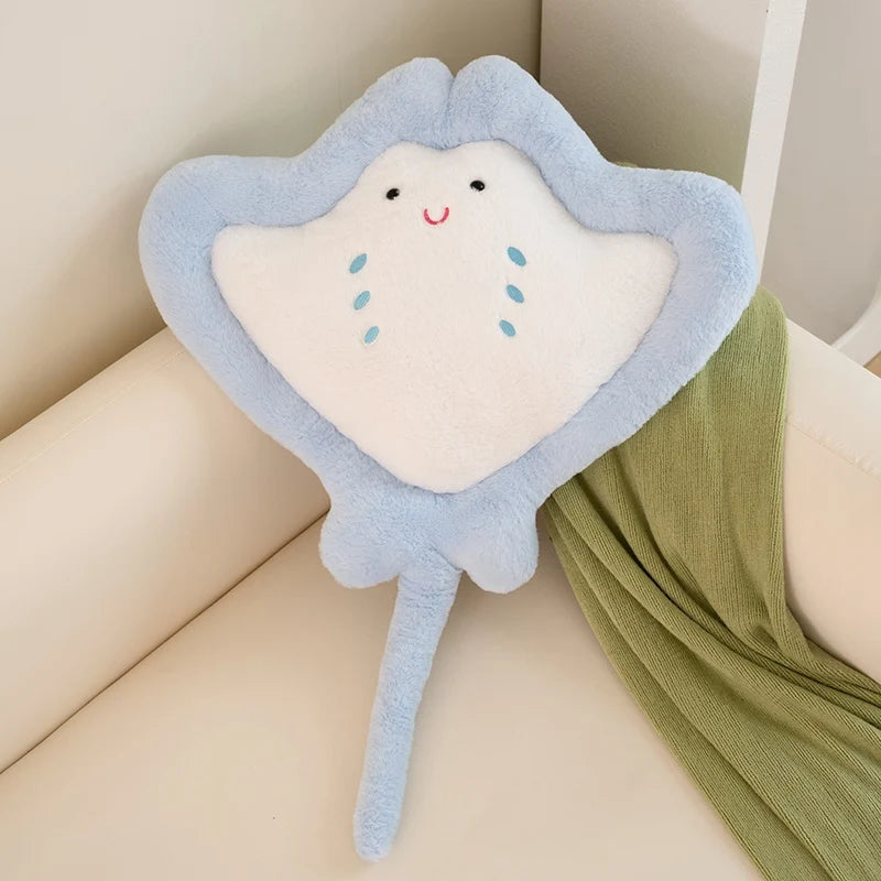 Manta the Kawaii Japanese Ray Throw Pillow Plush