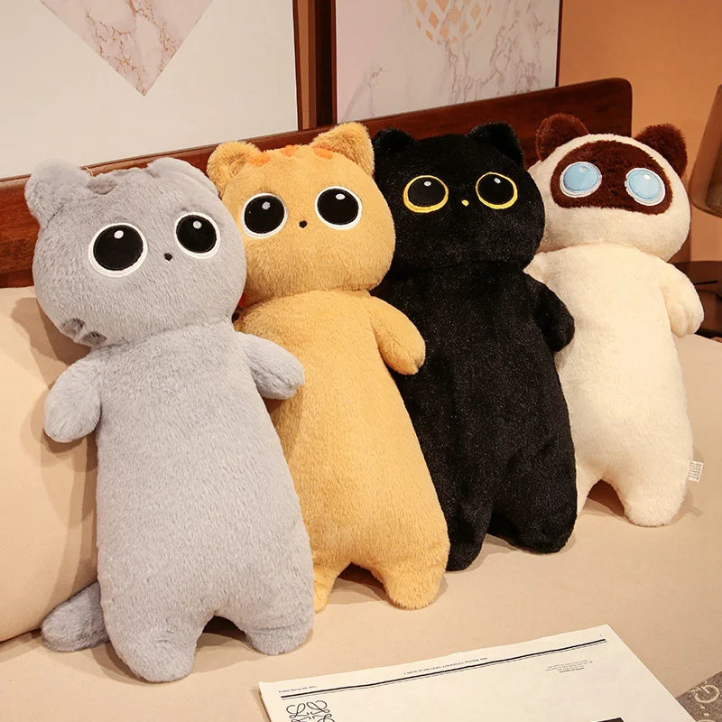 Long Kawaii Sleeping Cat Puppy Cozy Nap Plush Pillow