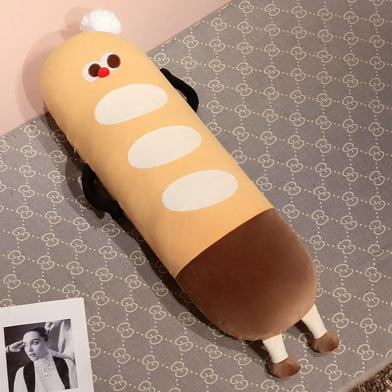 Cozy Giant Toast Bread Kawaii Snuggle Plush Pillow