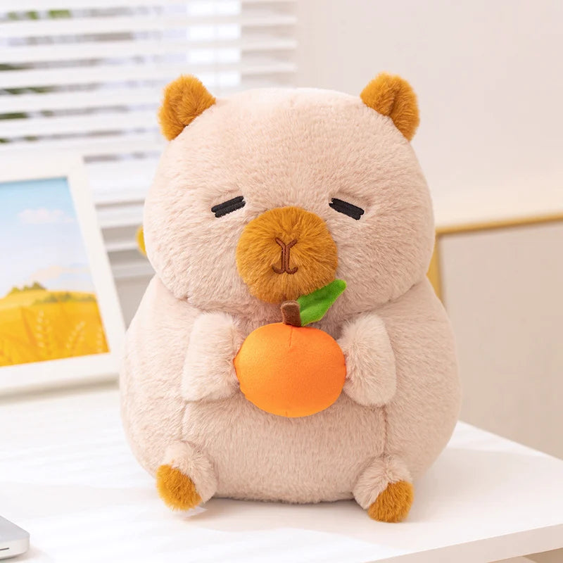 Capy the Chubby Capybara Hugging Duck Plushie