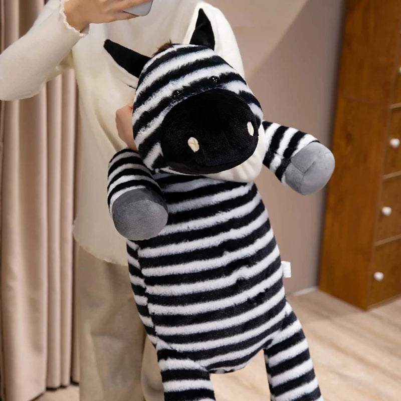 Zigzag the Kawaii Fluffy Giant Zebra Horse Snuggle Floor Plush