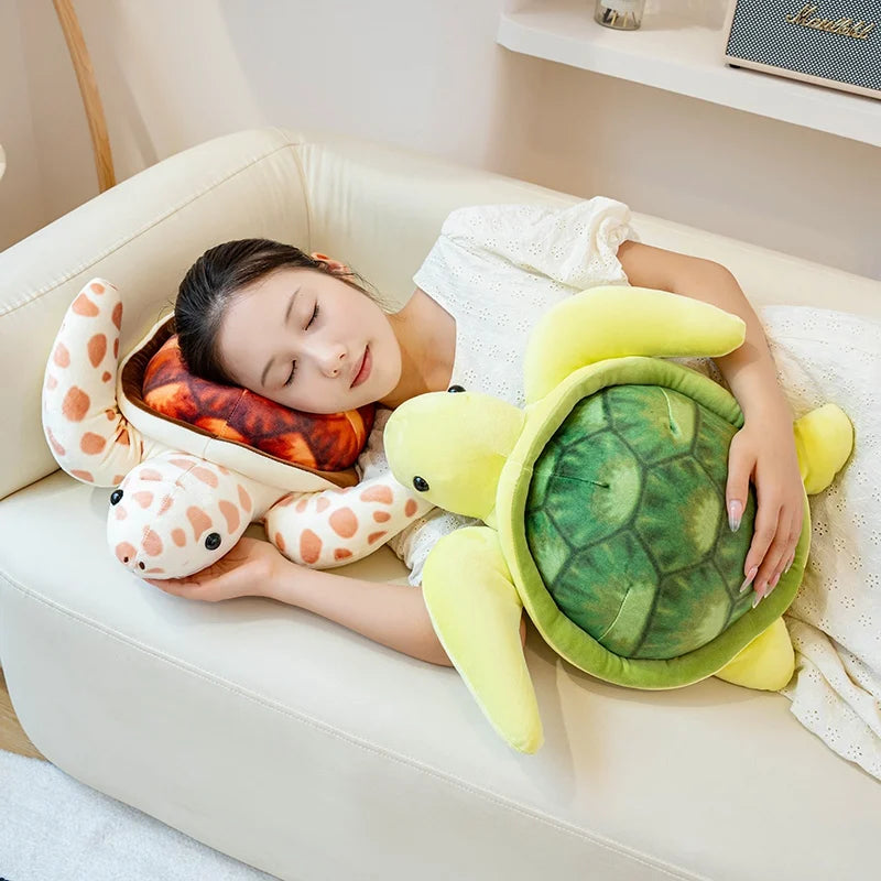 Plump Kawaii Sea Turtle Snuggle Plushie Pillow