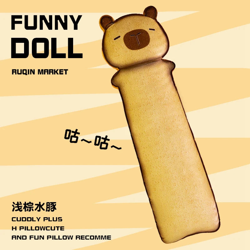 Toasty the Kawaii Long Toast Cat Capybara Plush Pillow