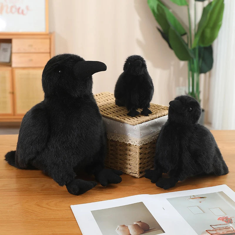 Raven the Chubby Simulation Black Crow Bird Plushie