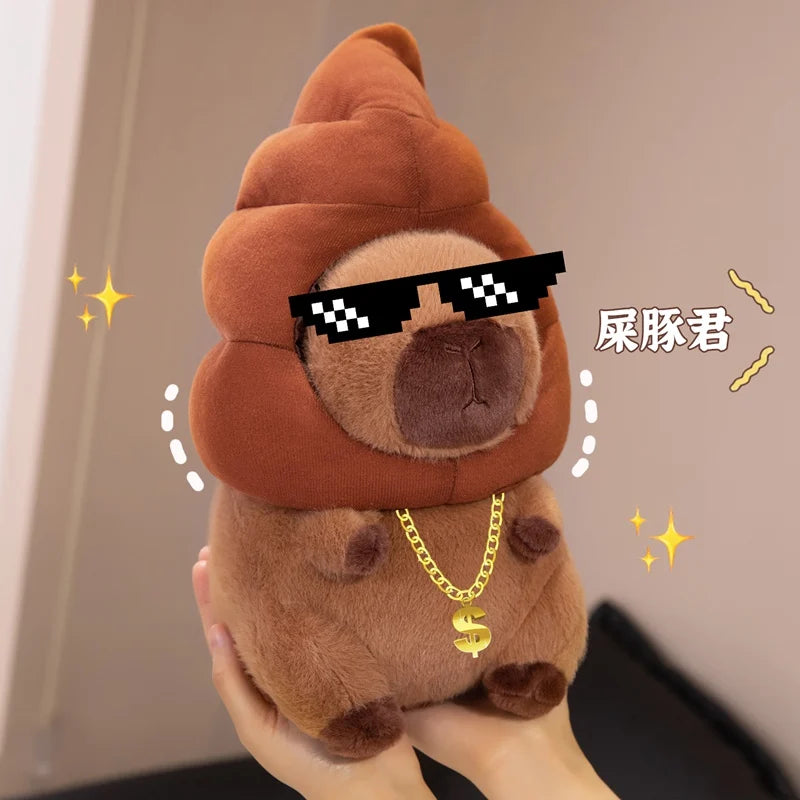 Capy the Cheeky Poop Hat Kawaii Capybara Plushie