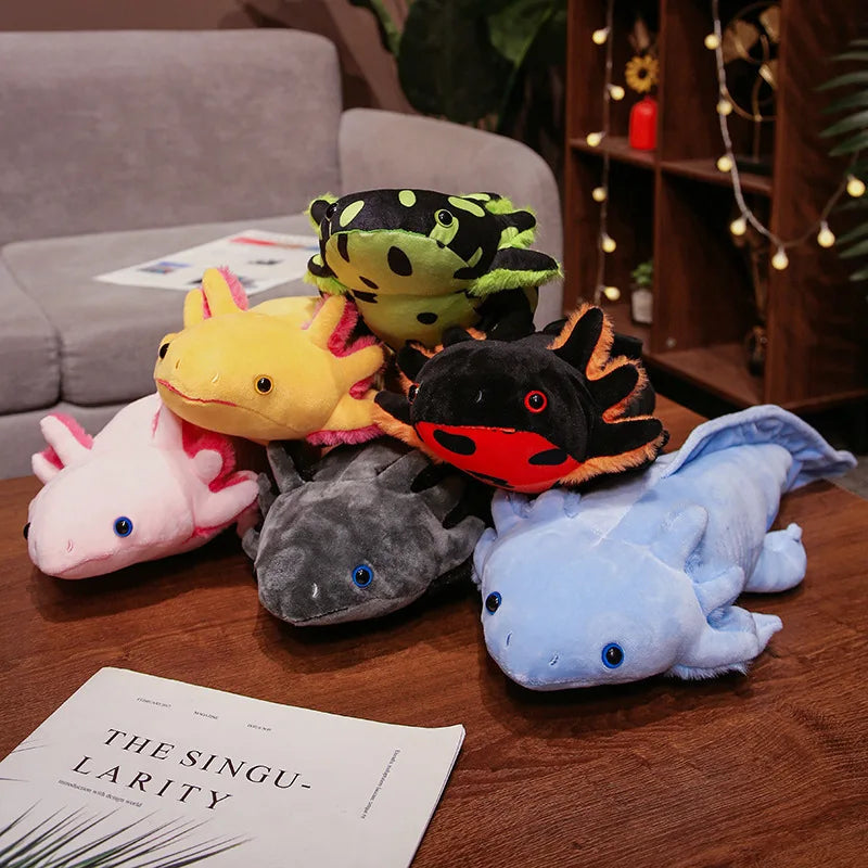 Axie the Kawaii Colorful Axolotl Long Pillow Plush