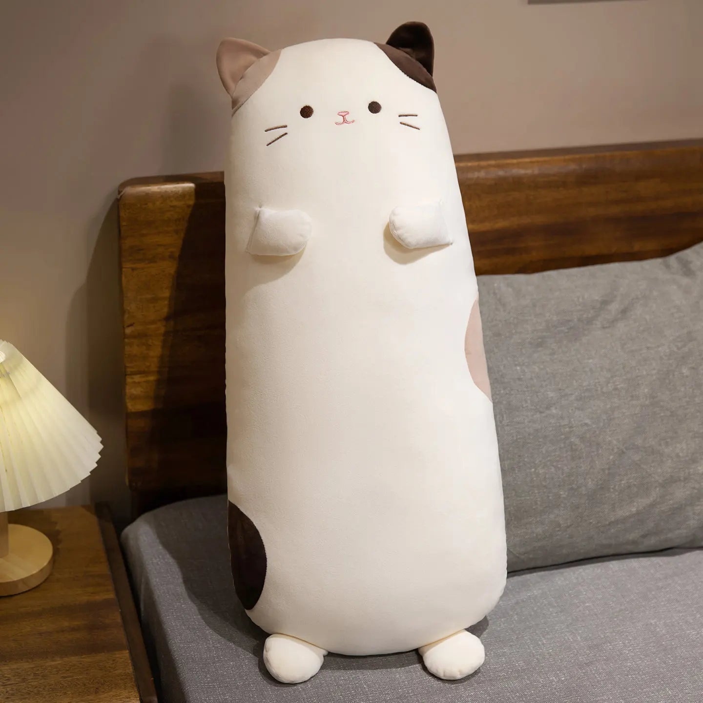 Cozy Long Calico Cat Leg Pillow Plush