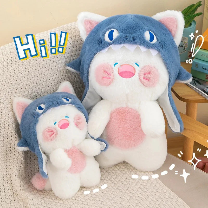 Sharky the Removable Hat Hooded Shark Cat Cosplay Plushie