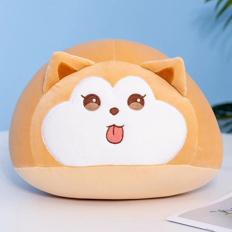 Shadow the Round Ball Black Cat Shiba Inu Plush Pillow