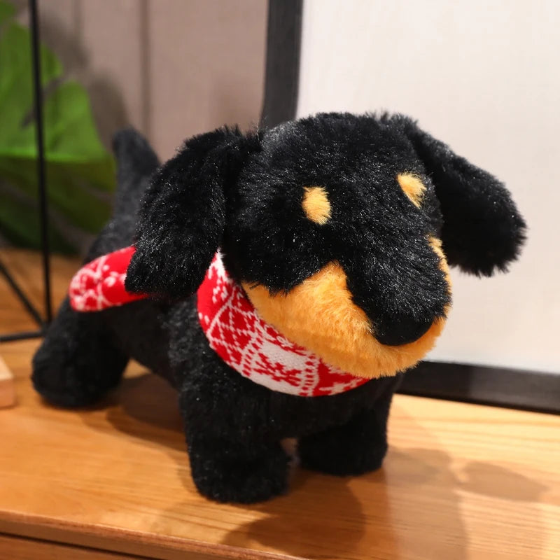 Slinky the Scarf-Dressed Dachshund Standing Plush