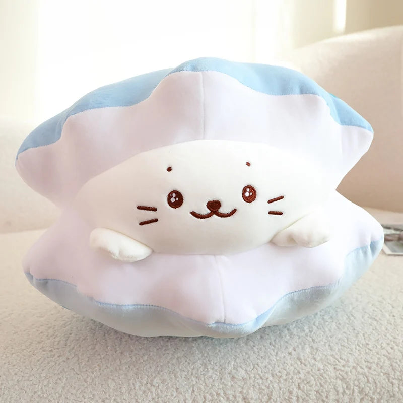 Snowy the Seal in Shell Soft Plush Pillow