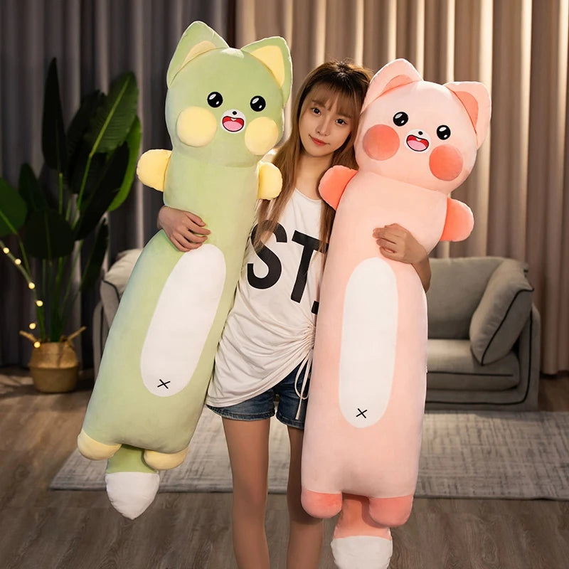 Luna the Chonky Long Body Raccoon Cat Plush Pillow