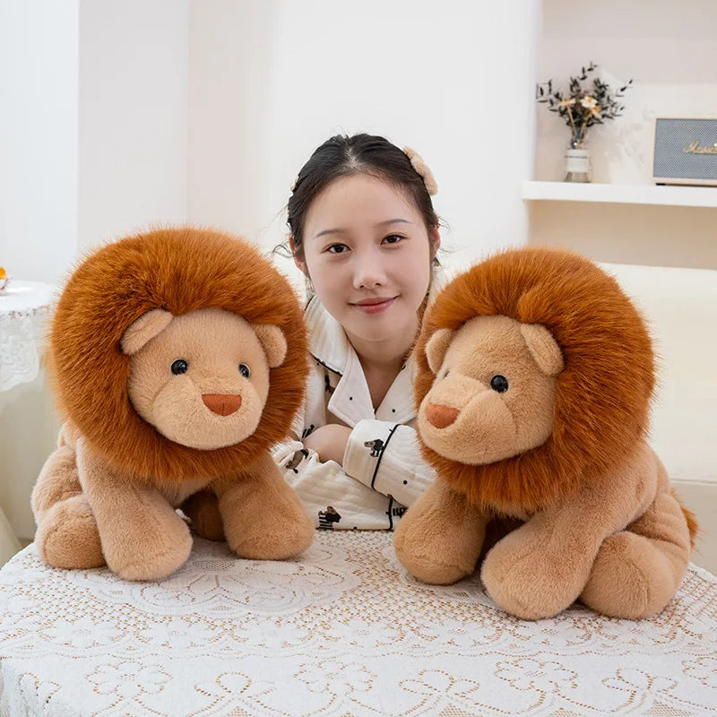 Roary the Furry Sitting Lion Plush Pillow