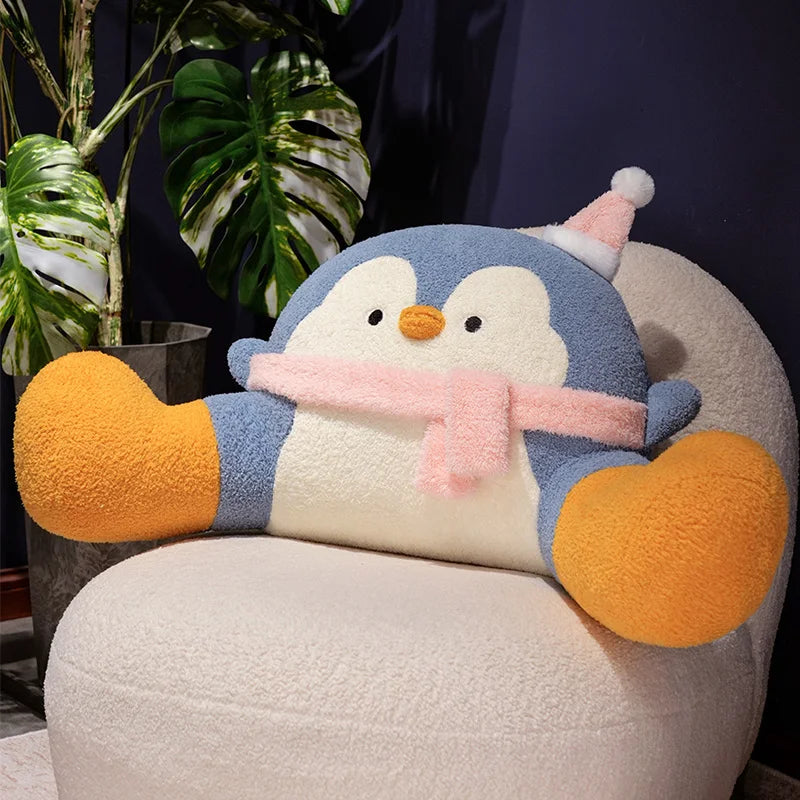 Waddles the Penguin Backrest Triangle Plush Pillow