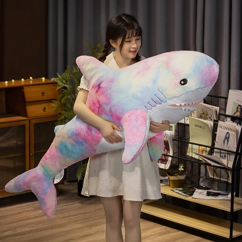 Finn the Giant Colorful Shark Snuggle Pillow