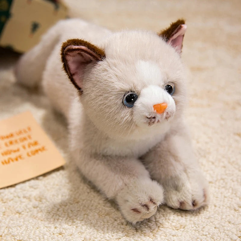 Mittens the Fluffy Lying Kitten Cat Simulation Plushie