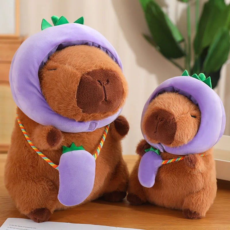 Capy the Veggie Hat Carrot Pumpkin Capybara Plushie