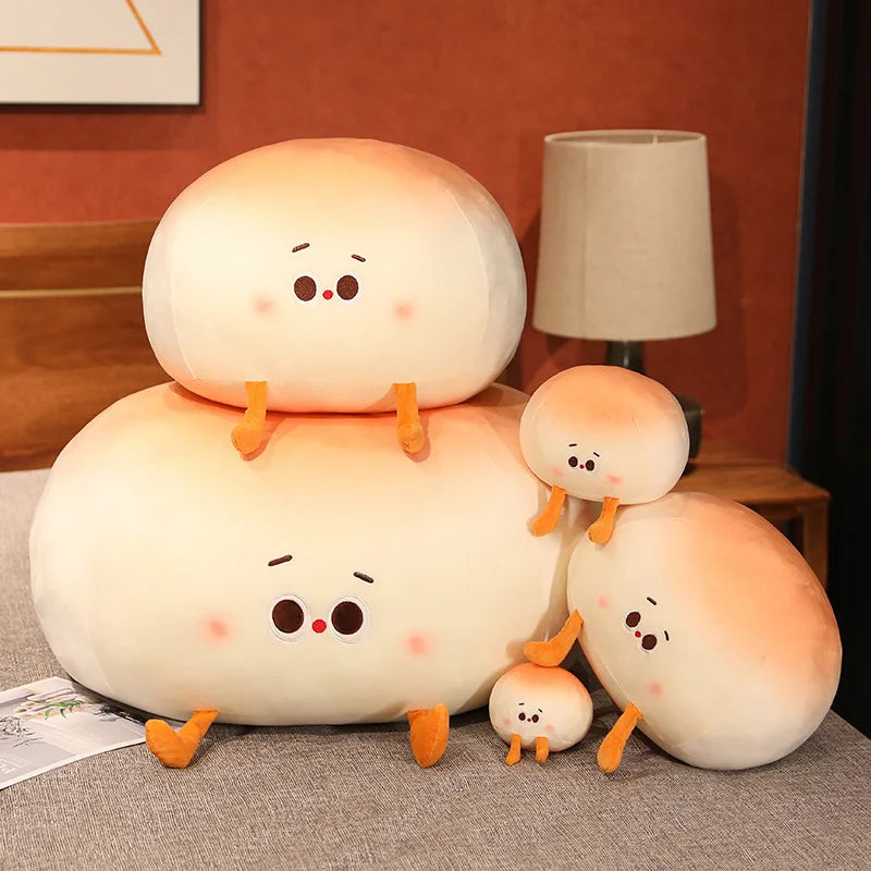 Steamy the Kawaii Stuffed Bun Bread Cartoon Plush Pillow