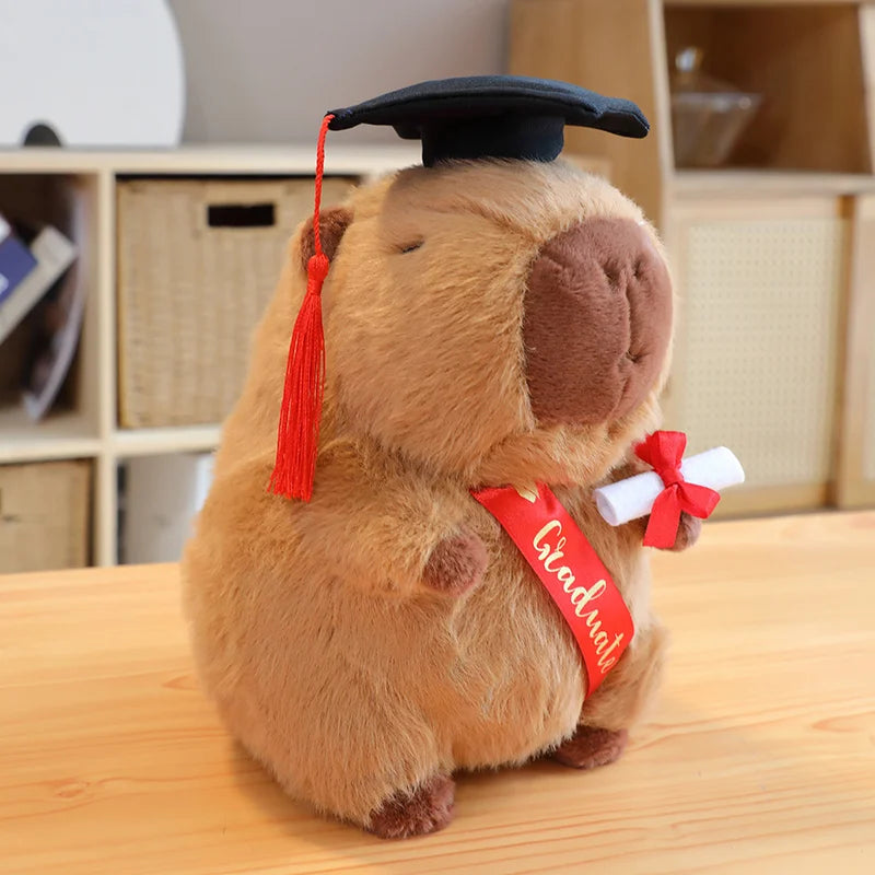 Capy the Doctor Graduate Cartoon Capybara Plush Pillow