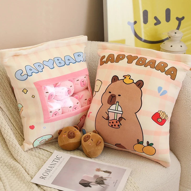 Capy the Squishy Six-Ball Kawaii Capybara Snack Bag Plush