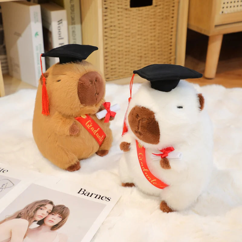 Capy the Doctor Graduate Cartoon Capybara Plush Pillow