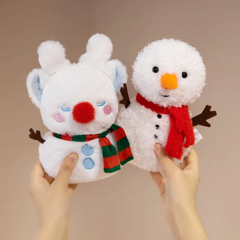 Jolly Christmas Santa Snowman Tree Plushie Trio