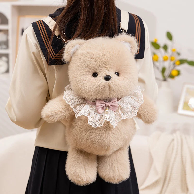 Kawaii Cat Bear Elephant Snuggle Plush Backpack Bag